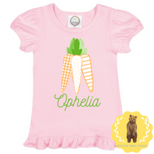 Load image into Gallery viewer, Carrot Trio with name Ruffle Tee