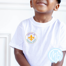 Load image into Gallery viewer, Throw Me Something Mister Toddler, Youth or Adult Tee Design on Back