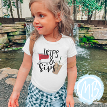 Load image into Gallery viewer, Trips & Sips Tee | Toddler | Trendy | Girl |