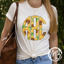 Load image into Gallery viewer, Sunflower Monogram Tee | Monogram | Women's Tee | Youth Tee |