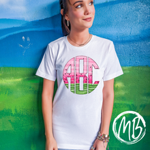 Load image into Gallery viewer, Watermelon Monogram Tee | Monogram | Women's Tee | Youth Tee |