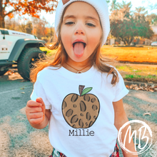 Load image into Gallery viewer, Leopard Apple w/name Tee