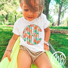 Load image into Gallery viewer, Peach Monogram Tee