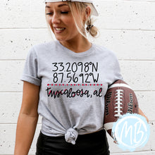 Load image into Gallery viewer, Tuscaloosa Coordinates Adult Tee