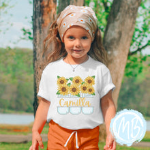 Load image into Gallery viewer, Sunflower w/name Tee