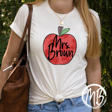 Load image into Gallery viewer, Polka Dot Apple w/name Adult Tee