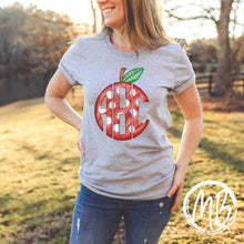 Load image into Gallery viewer, Polka Dot Apple Monogram Adult Tee
