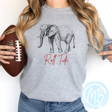 Load image into Gallery viewer, Alabama Elephant Sweatshirt | School Spirit | Women&#39;s Sweatshirt | Youth Sweatshirt | Football | Alabama
