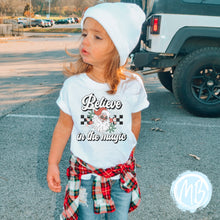 Load image into Gallery viewer, Believe in the Magic Tee | Christmas | Toddler | Baby | Girl | Santa |