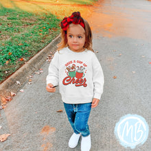 Load image into Gallery viewer, Cup of Cheer Sweatshirt | Christmas | Toddler | Baby | Girl | Santa |