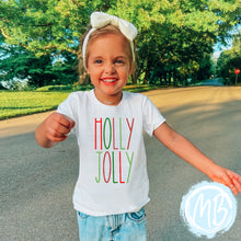 Load image into Gallery viewer, Holly Jolly Tee | Christmas | Baby | Girl | Santa |