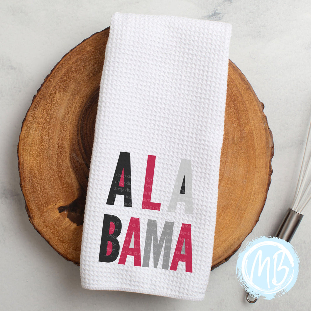 Alabama Block Tea Towel | Fall Décor | Kitchen Towel | Hand Towel | Football |