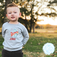 Load image into Gallery viewer, Heart Plane Toddler & Youth Sweatshirt