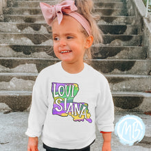 Load image into Gallery viewer, Louisiana Mardi Toddler Sweatshirt