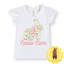 Load image into Gallery viewer, Floral Bunny Peter Pan Collar Tee

