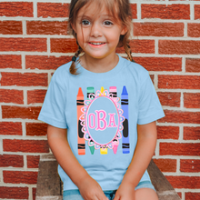 Load image into Gallery viewer, Crayon Frame Monogram Tee
