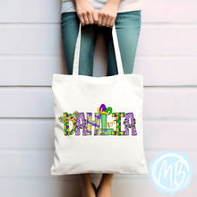 Load image into Gallery viewer, Mardi Gras Name Tote
