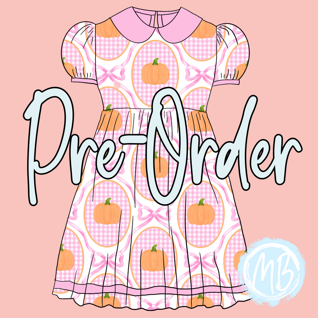 Preppy Pumpkin Collard Dress-PREORDER