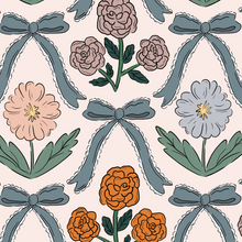 Load image into Gallery viewer, Retro Flowers and Bows Dress- PREORDER
