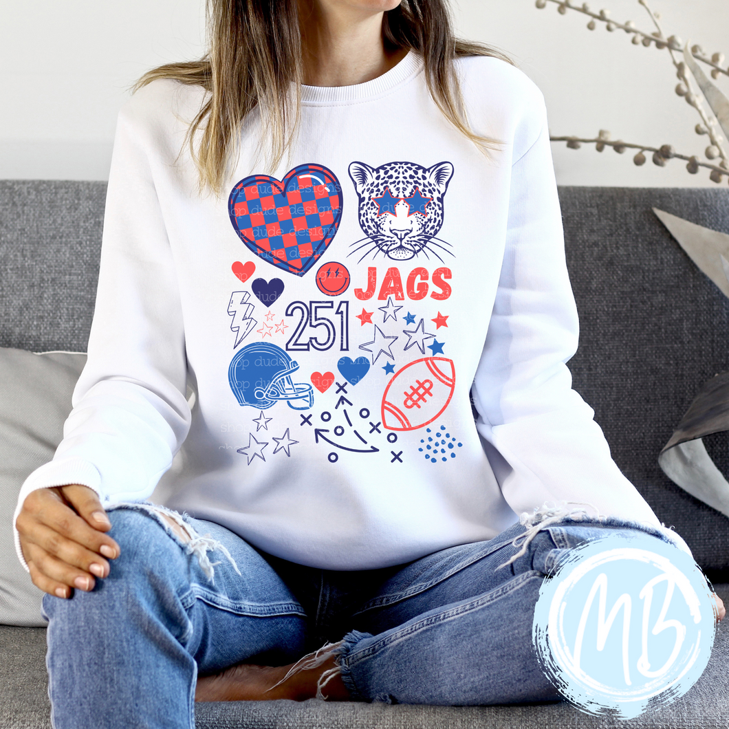 Jags Game Day Collage Sweatshirt | School Spirit | Women's Sweatshirt | Youth Sweatshirt | Football | Alabama