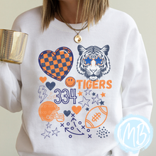 Load image into Gallery viewer, Tigers Game Day Collage Sweatshirt | School Spirit | Women&#39;s Sweatshirt | Youth Sweatshirt | Football | Alabama
