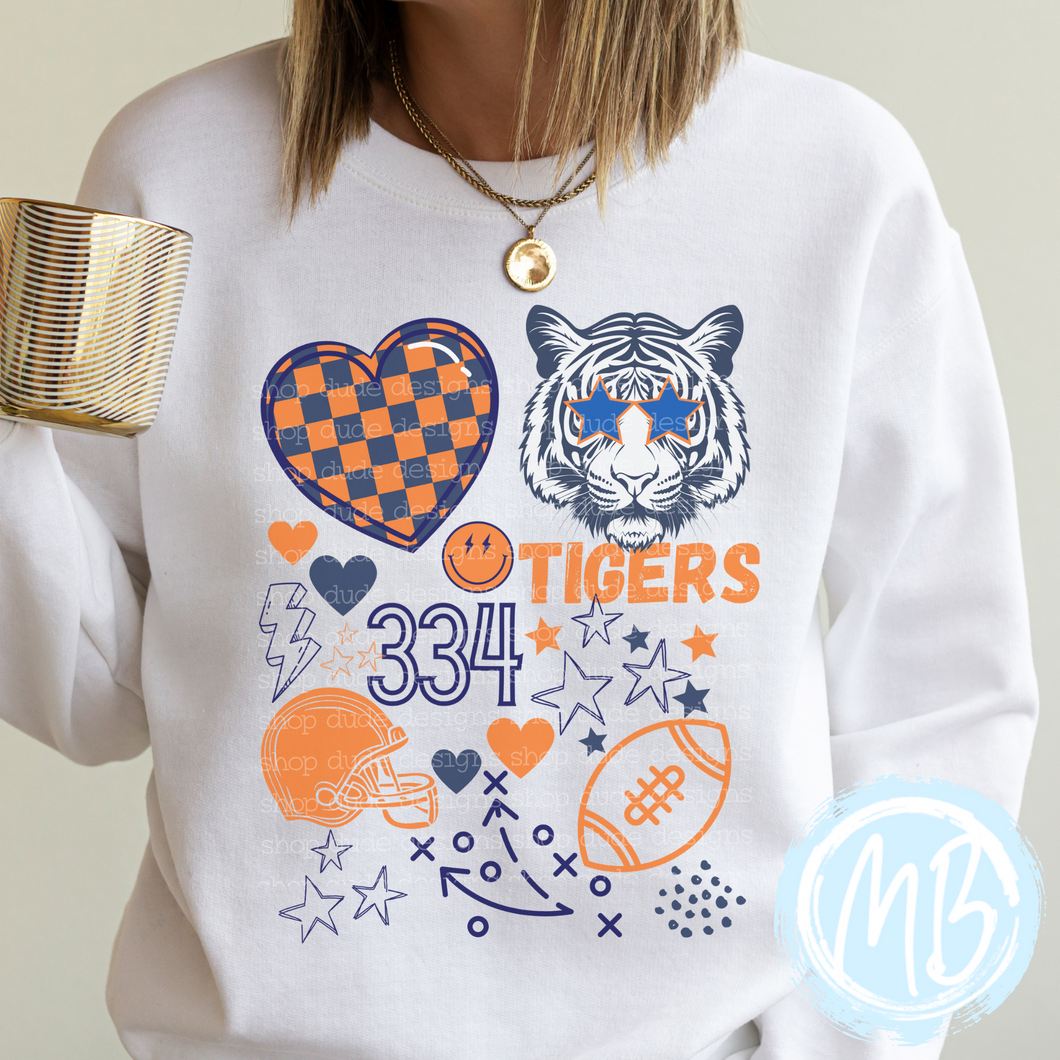 Tigers Game Day Collage Sweatshirt | School Spirit | Women's Sweatshirt | Youth Sweatshirt | Football | Alabama
