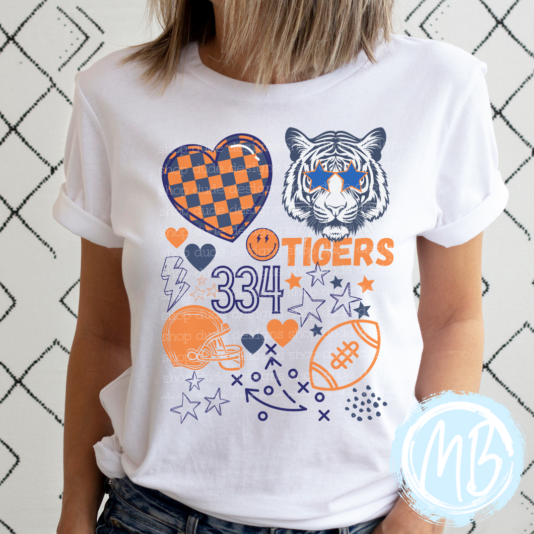 Tigers Game Day Collage Tee | School Spirit | Women's Tee | Youth Tee | Football | Alabama