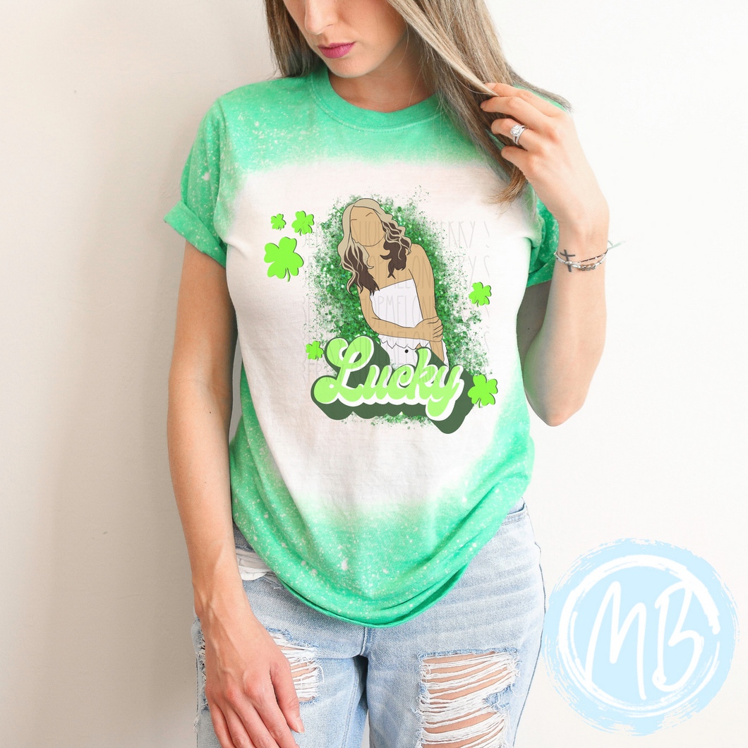 Lucky Bleached Tee | Adult Tee | Youth Tee | Toddler Tee | 90's Singer |