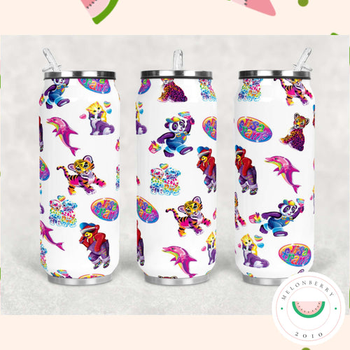 Lisa Frank Stickers Can Cooler, Tumbler or Water Bottle