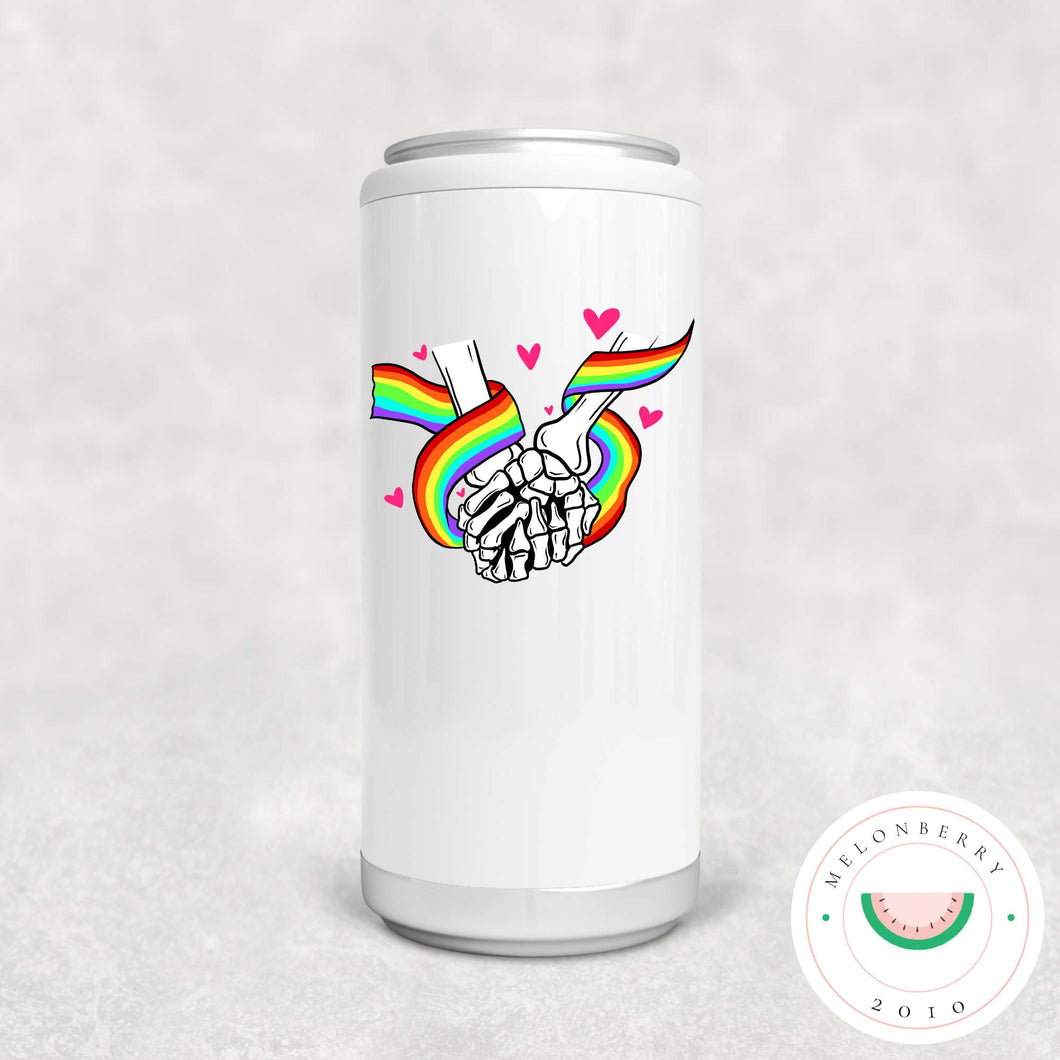 Skelly Hands With Rainbow Can Cooler, Tumbler or Travel Mug