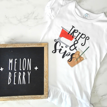 Load image into Gallery viewer, Trips &amp; Sips Tee  | Toddler | Trendy | Girl |
