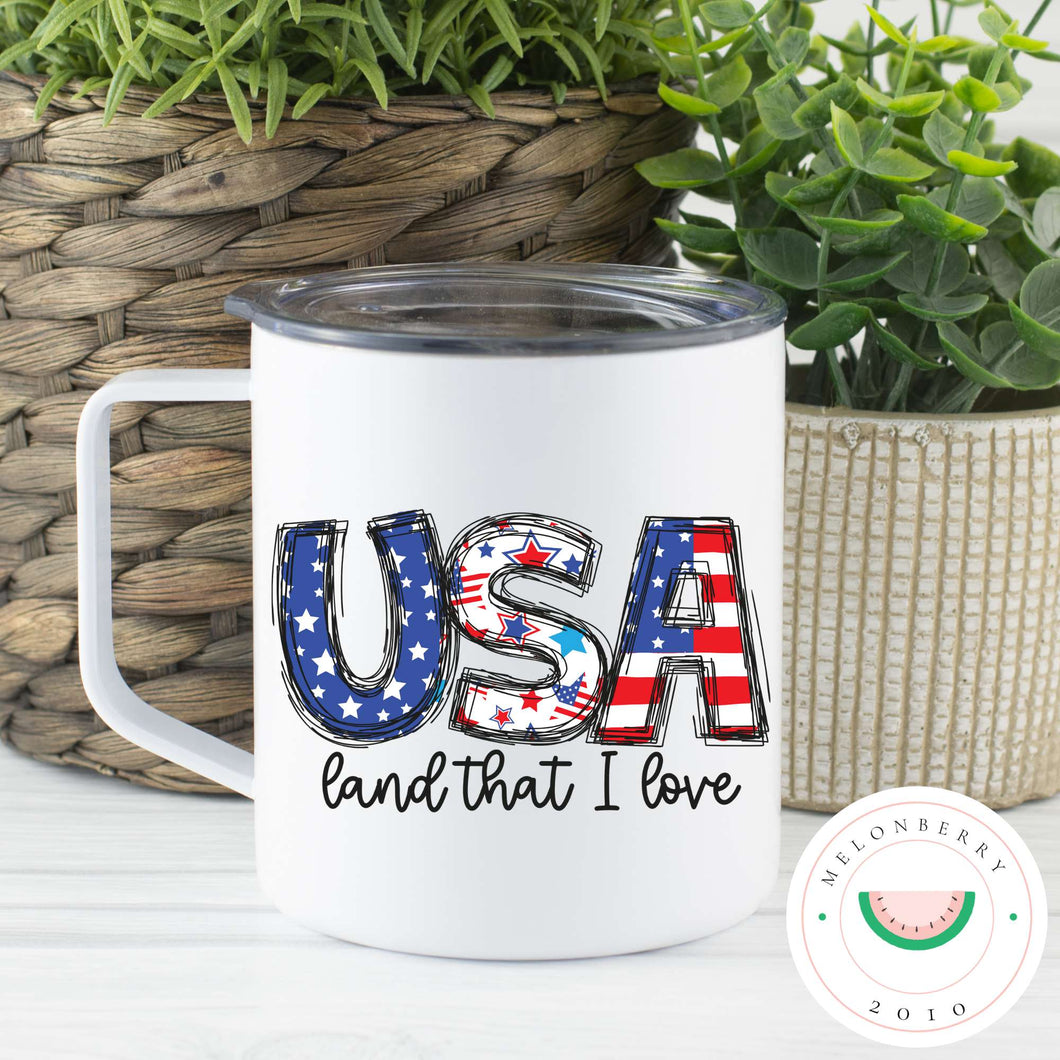 USA Land That I Love Can Cooler, Tumbler or Travel Mug