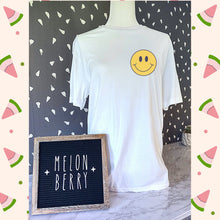 Load image into Gallery viewer, Yellow Smiley Pocket Size Tee | Smiley | Adult Tee | Youth Tee | Toddler Tee | Smiley Face |
