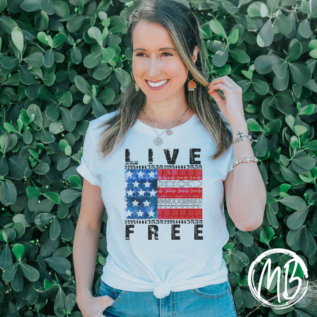 Live Free Tank or Tee | Patriotic | 4th of July | Memorial Day | USA |