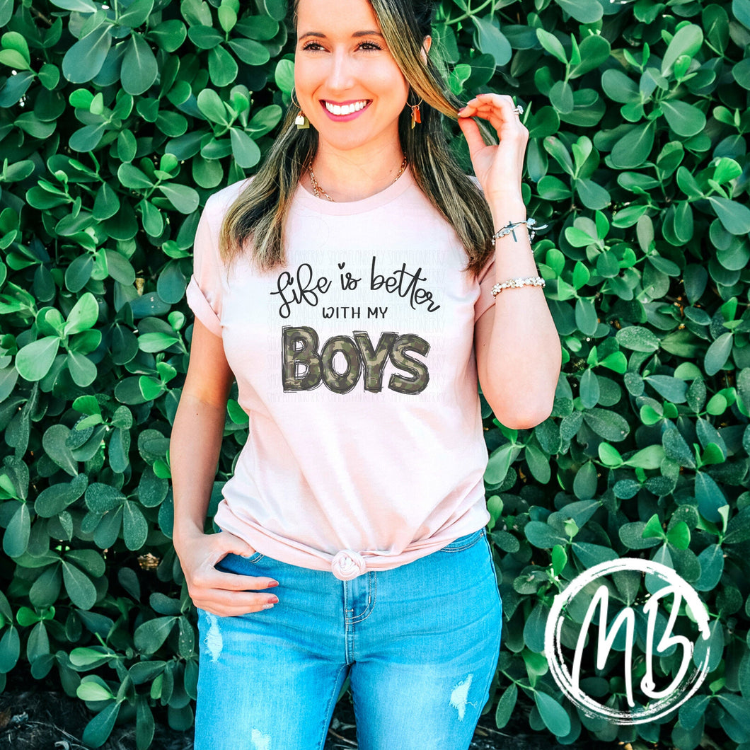 Life is Better with My Boys Tank or Tee | Camo | Boy Mom |