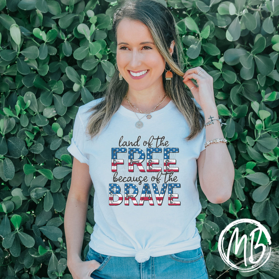 Free & Brave Tank or Tee | USA | Patriotic | 4th of July |