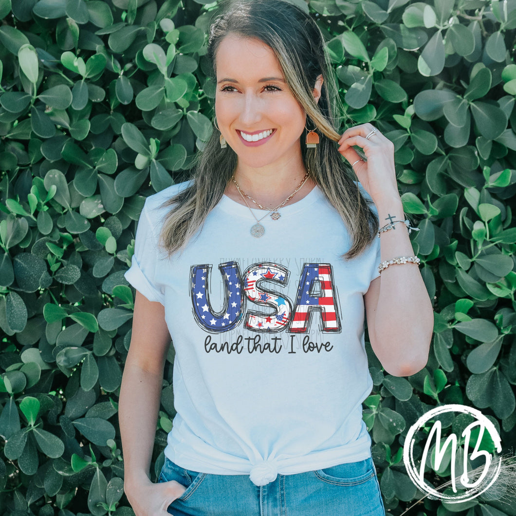 USA Land that I Love Tank or Tee | Patriotic | 4th of July | Memorial Day | USA |