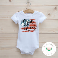 Load image into Gallery viewer, God Bless Ruffle Tee  | Patriotic | Toddler | Baby | Girl |

