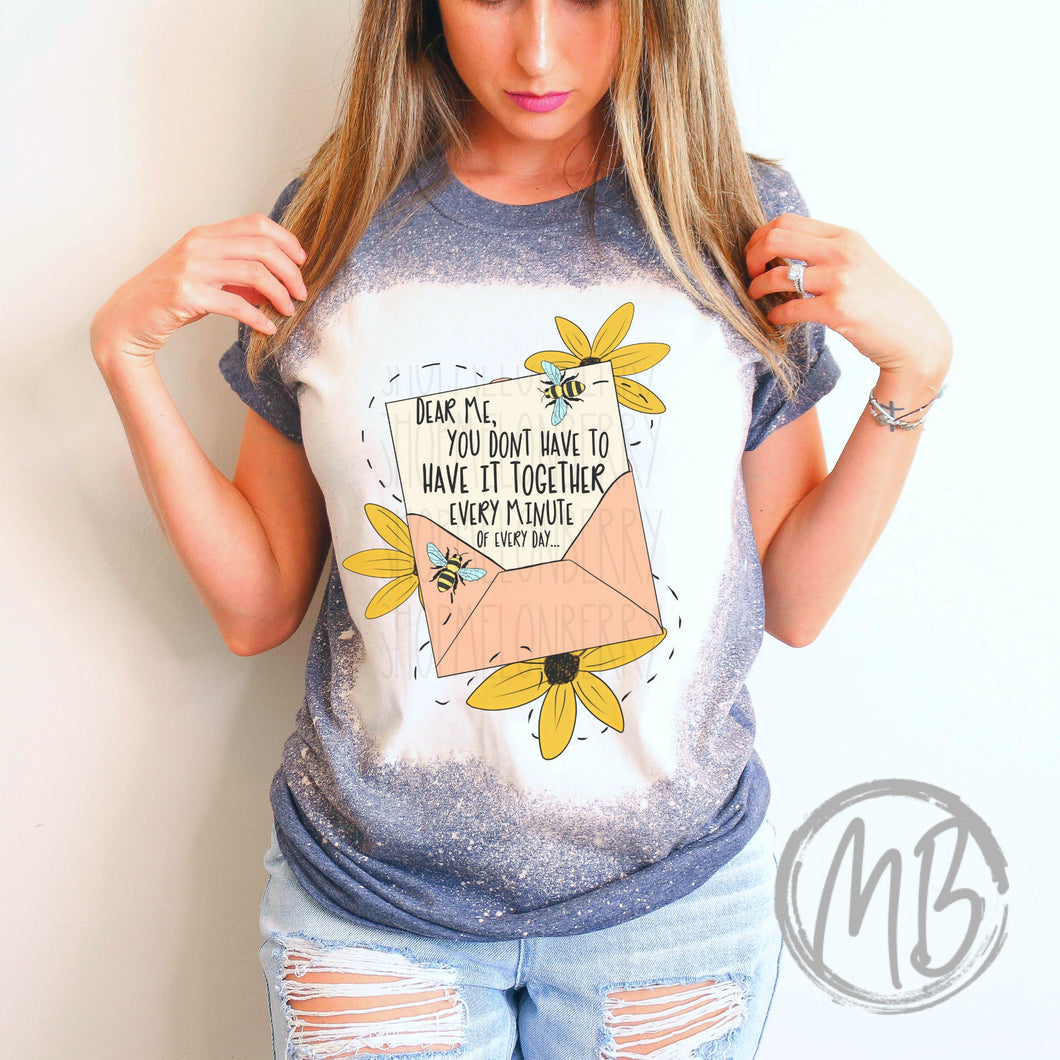 Dear Me Bleached Tee | Mental Health | Awareness | Self Love |