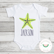 Load image into Gallery viewer, Star Fish w/Name Tee or Onesie  | Summer | Toddler | Baby | Boy |
