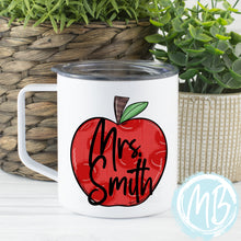 Load image into Gallery viewer, Polka Dot Apple w/name | Skinny Tumbler | Can Cooler | Travel Mug | Stainless Steel |
