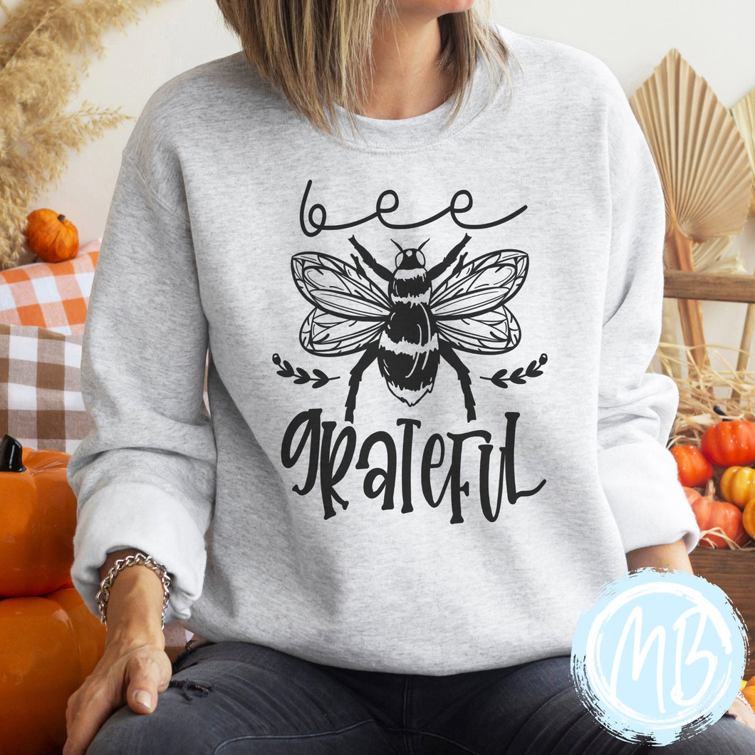 Bee Grateful Sweatshirt | Fall | Women's Sweatshirt | Pumpkin Spice |
