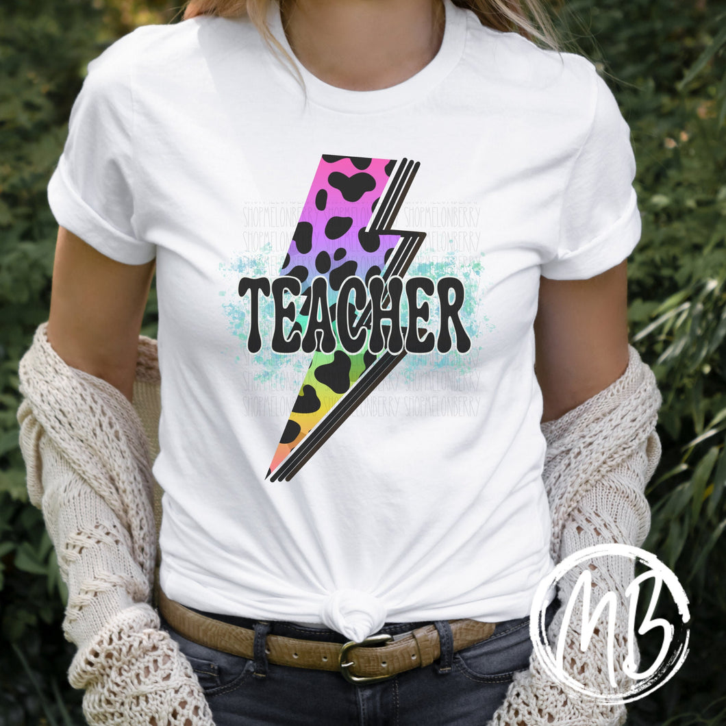 Rainbow Leopard Teacher Tee | School | Women's Tee | Men's Tee | Back-To-School | Youth Tee |