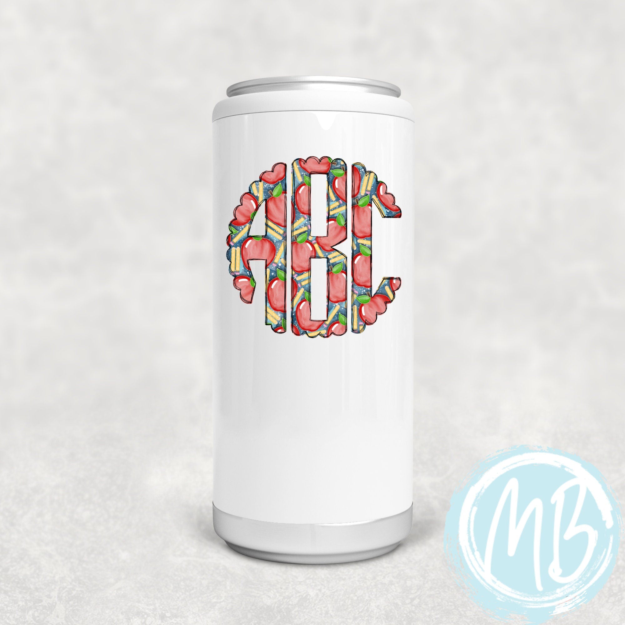 Monogrammed Stainless Steel Skinny Can Cooler