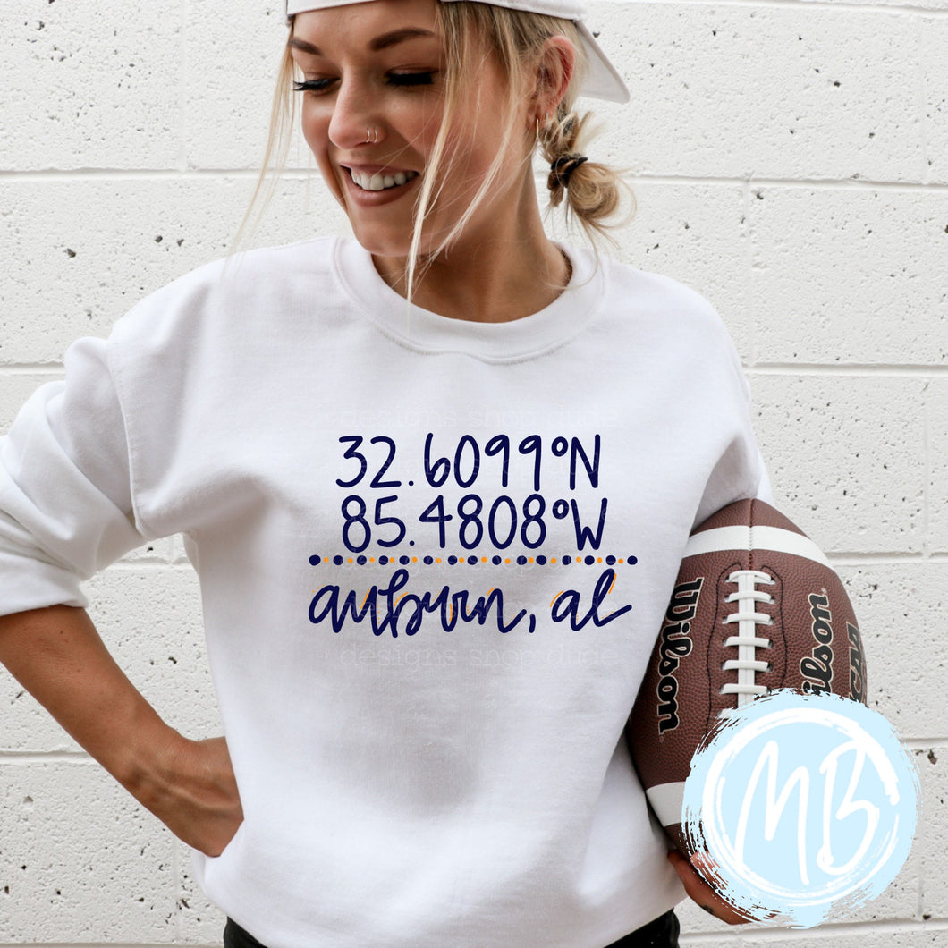 Auburn Coordinates Sweatshirt | School Spirit | Women's Sweatshirt | Youth Sweatshirt | Football | Alabama