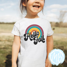 Load image into Gallery viewer, Retro Hello Fall Tee | Fall | Toddler | Baby | Girl | Pumpkin Spice |
