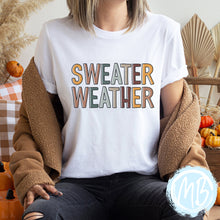 Load image into Gallery viewer, Sweater Weather Tee | Fall | Pumpkin Spice | Women&#39;s Tee | Short Sleeve | Long Sleeve |
