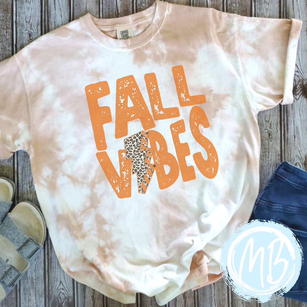 Fall Vibes Tie Dye Tee or Sweatshirt | Fall | Pumpkin Spice | Women's Tee | Short Sleeve | Long Sleeve | Sweatshirt |
