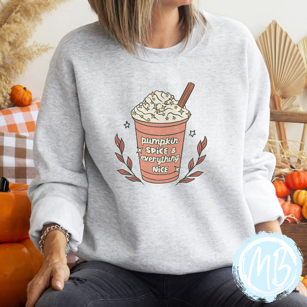 Pumpkin Spice and Everything Nice Sweatshirt | Fall | Women's Sweatshirt | Youth Sweatshirt |