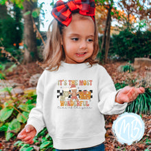 Load image into Gallery viewer, Most Wonderful Time of the Year Sweatshirt | Christmas | Toddler | Baby | Girl | Santa |

